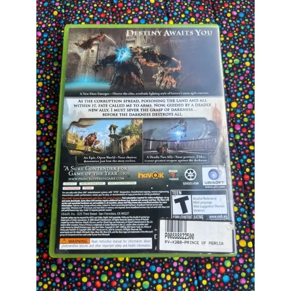 Prince Of Persia XBox 360 Microsoft T For Teen Game Video Gaming